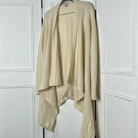 Nordstrom Collection 100% cashmere open drape front slouchy cardigan - Picture 2 of 8